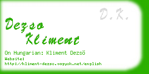 dezso kliment business card